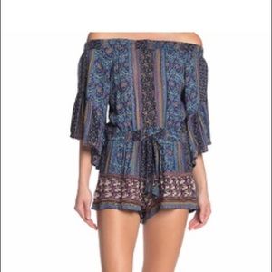 Raga Rosalina Printed Off-The-Shoulder Romper